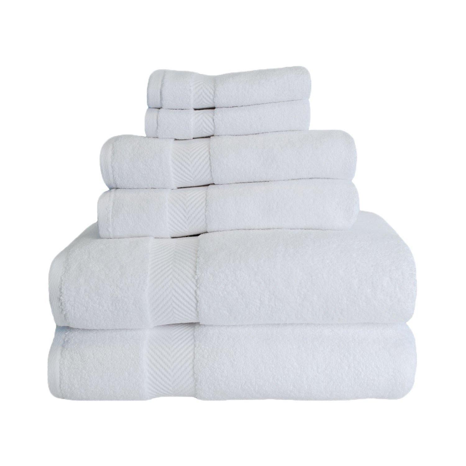 Zero-Twist Smart-Dry Absorbent Cotton Plush 6-Piece Towel Set FredCo