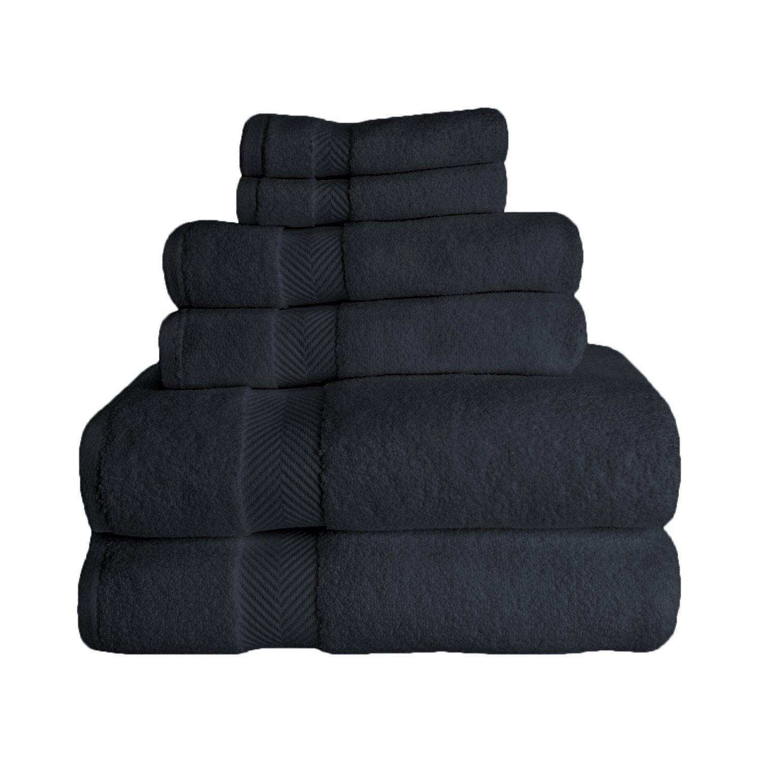 Zero-Twist Smart-Dry Absorbent Cotton Plush 6-Piece Towel Set FredCo