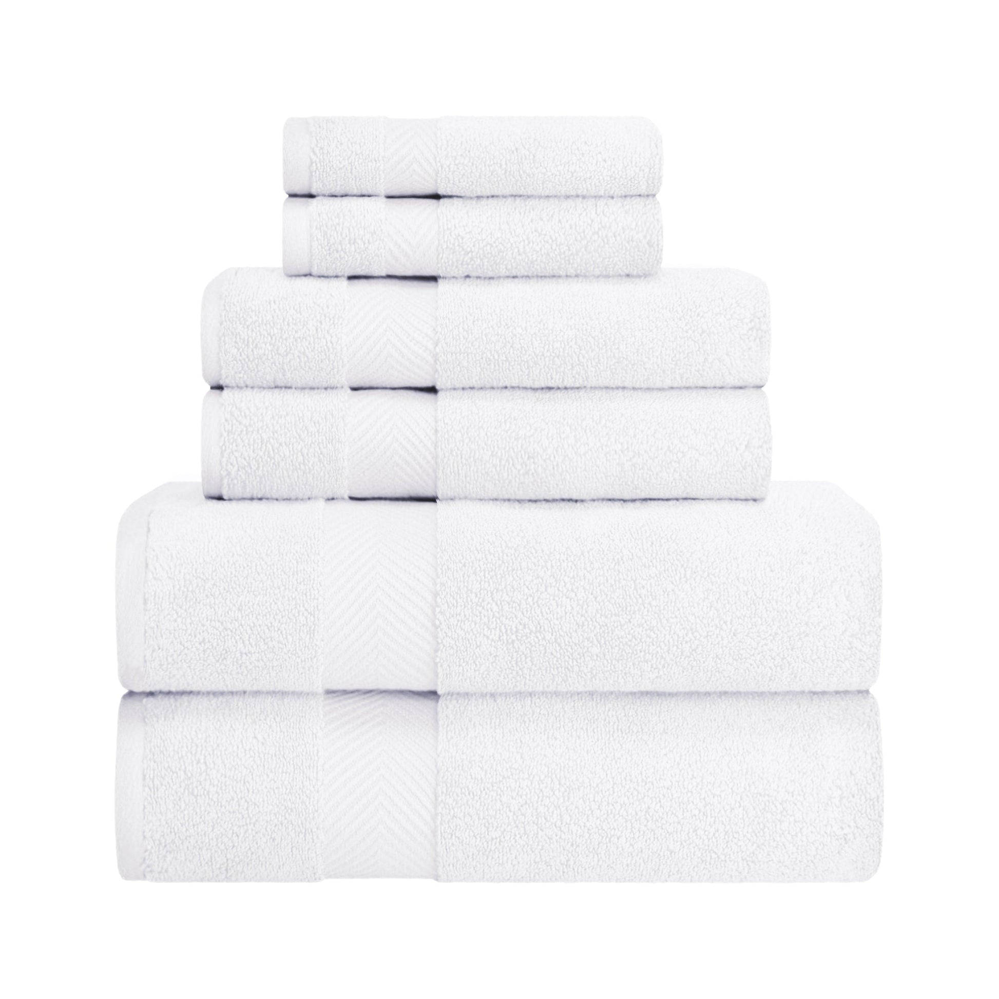 Zero-Twist Smart-Dry Absorbent Cotton Plush 6-Piece Towel Set FredCo