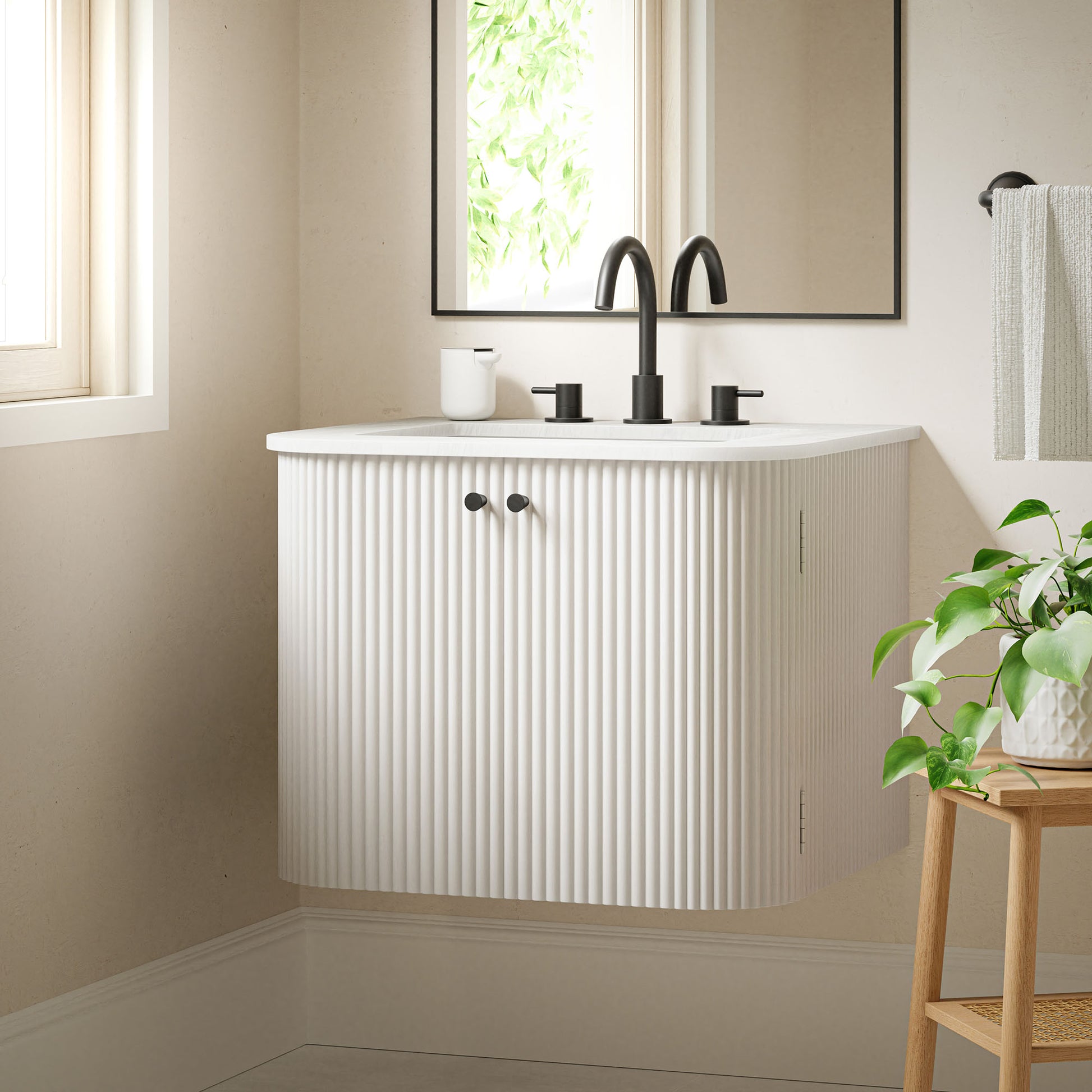 Zia 24" Wall-Mount Bathroom Vanity with Marble Sink by Modway EEI-7162 FredCo