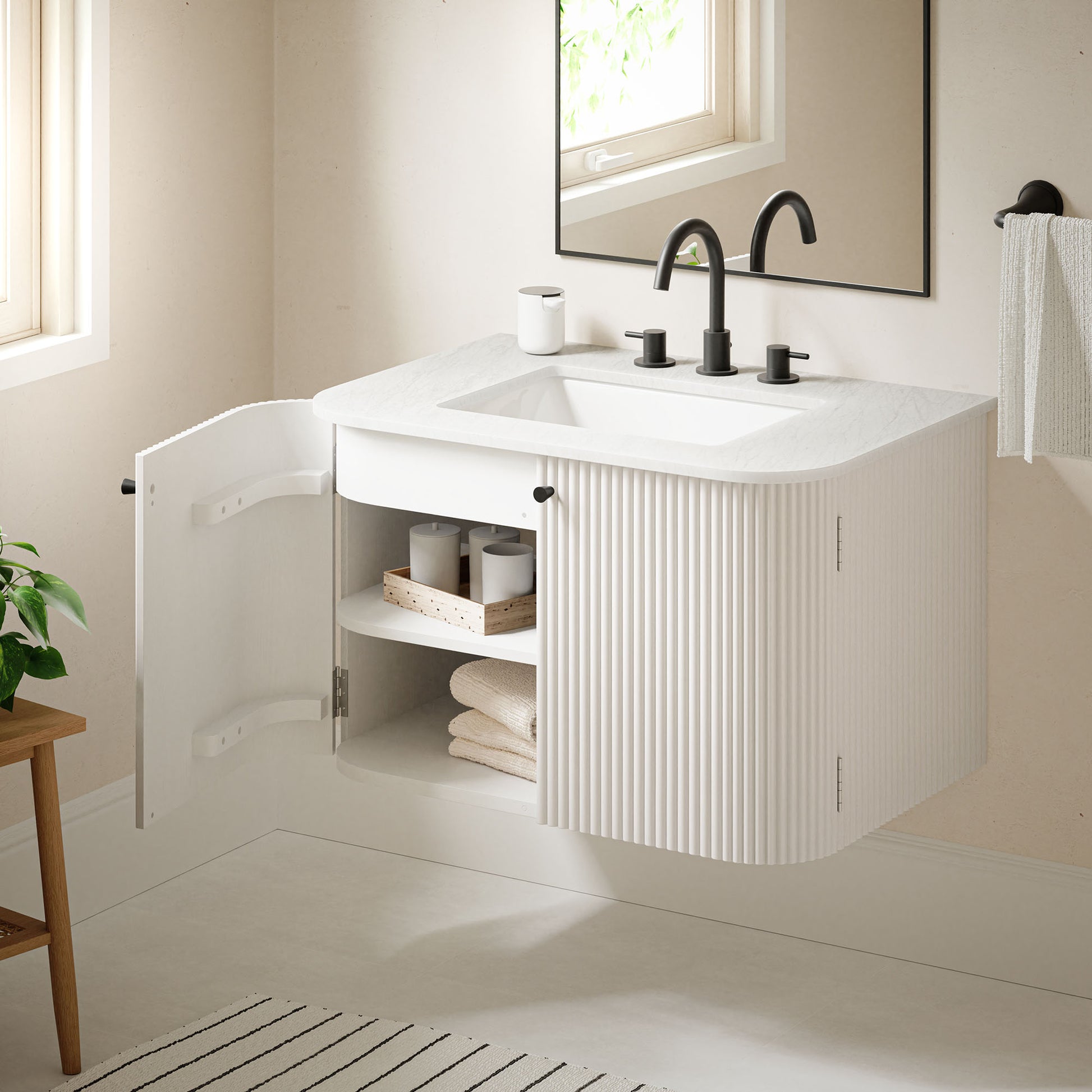 Zia 30" Wall-Mount Bathroom Vanity with Marble Sink by Modway EEI-7208 FredCo