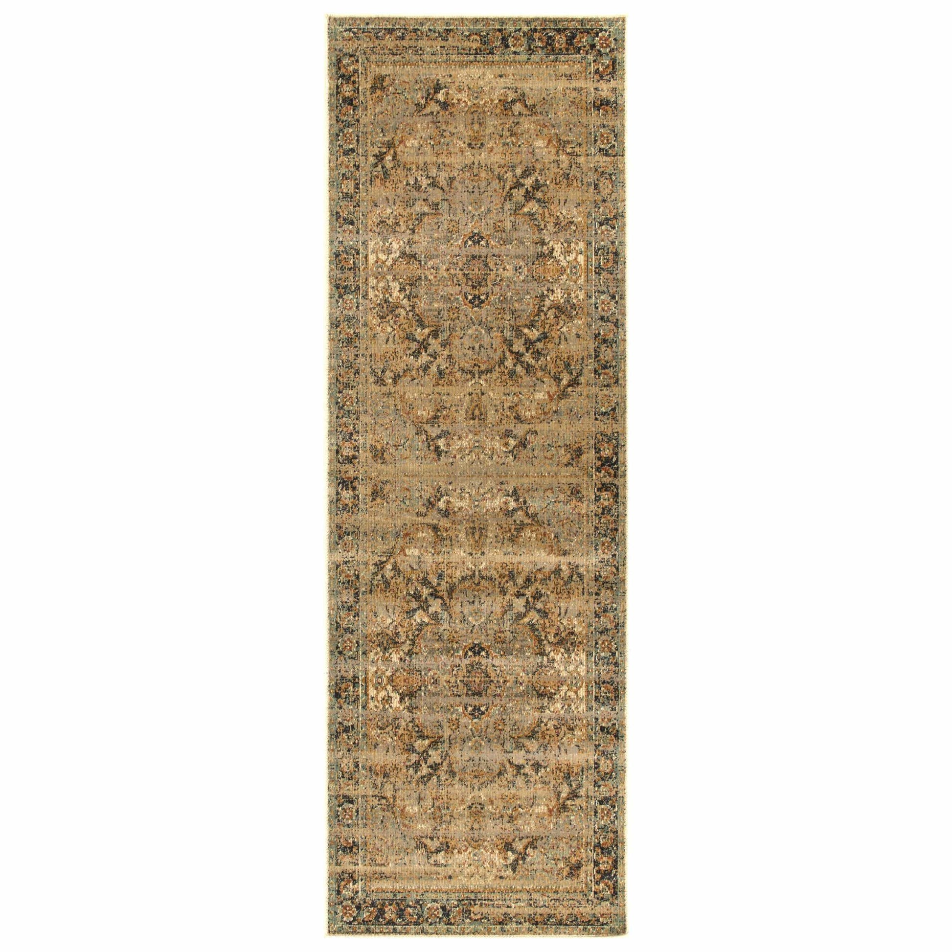 Zinnia Vintage Oriental Distressed Medallion Rug FredCo