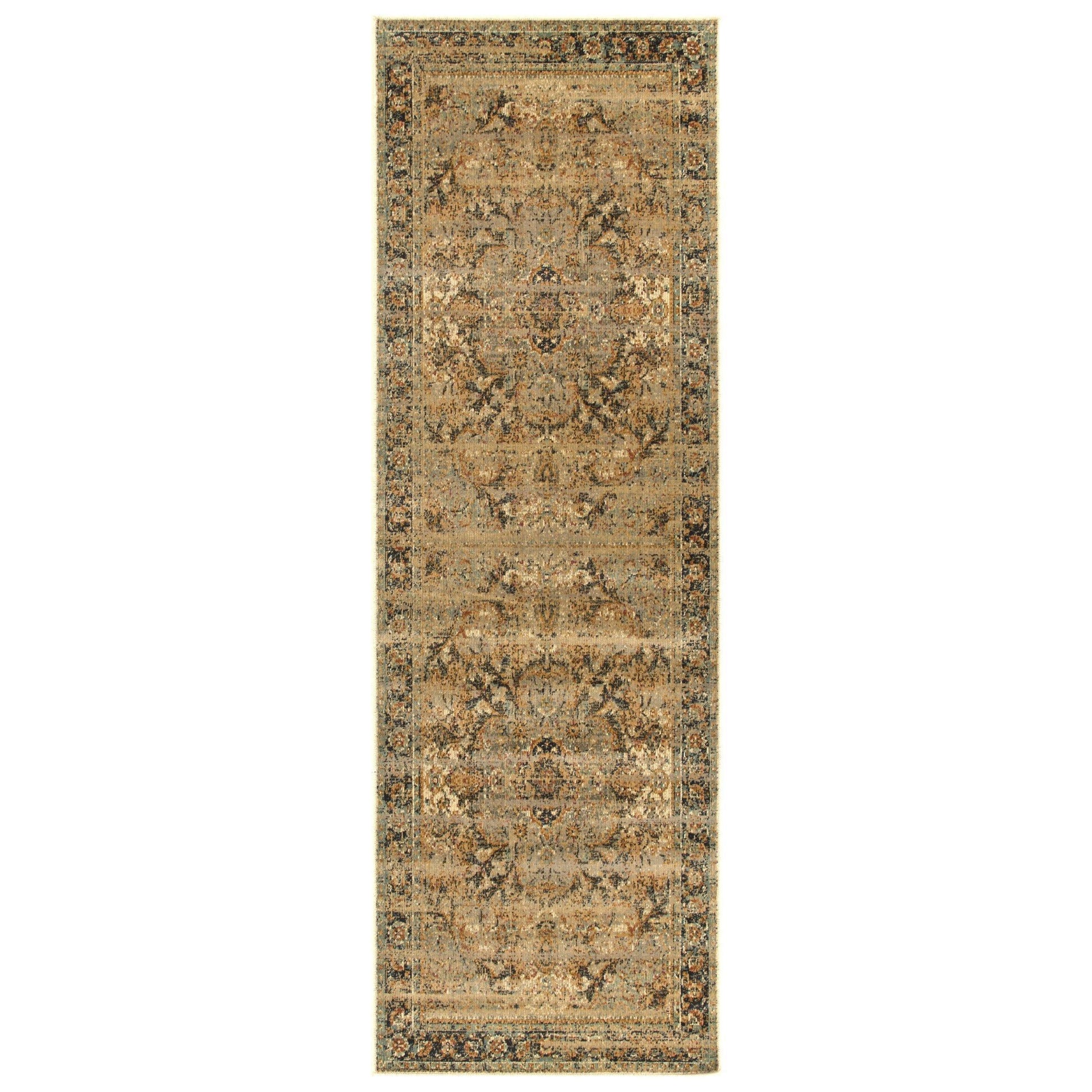 Zinnia Vintage Oriental Distressed Medallion Rug FredCo