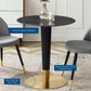 Zinque 28" Artificial Marble Dining Table, EEI-5131 FredCo