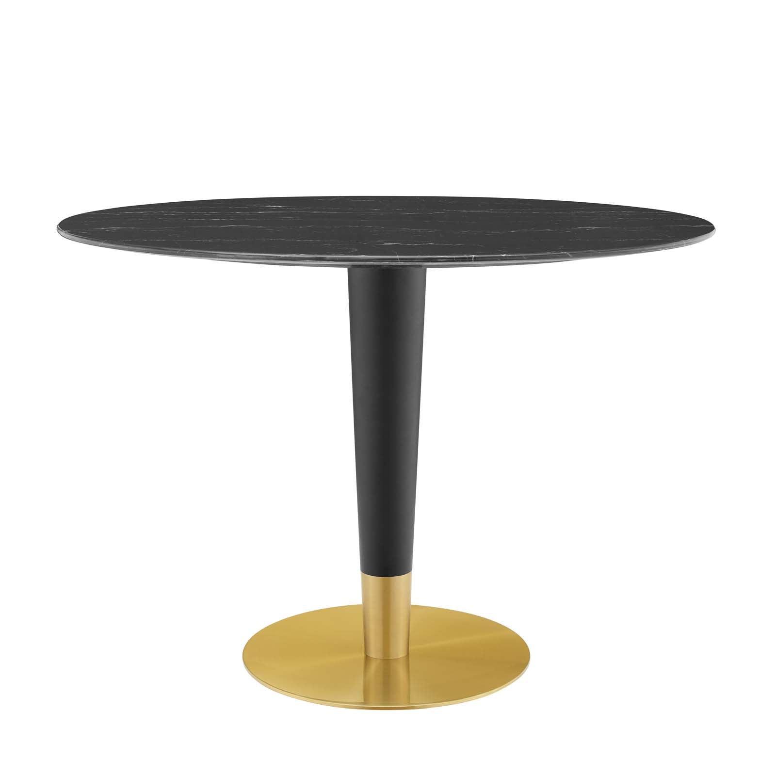 Zinque 42" Oval Artificial Marble Dining Table, EEI-5133 FredCo