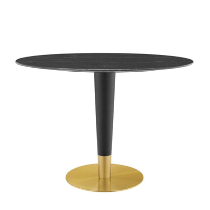 Zinque 42" Oval Artificial Marble Dining Table, EEI-5133 FredCo