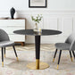Zinque 42" Oval Artificial Marble Dining Table, EEI-5133 FredCo