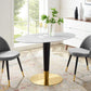 Zinque 48" Oval Artificial Marble Dining Table, EEI-5143 FredCo