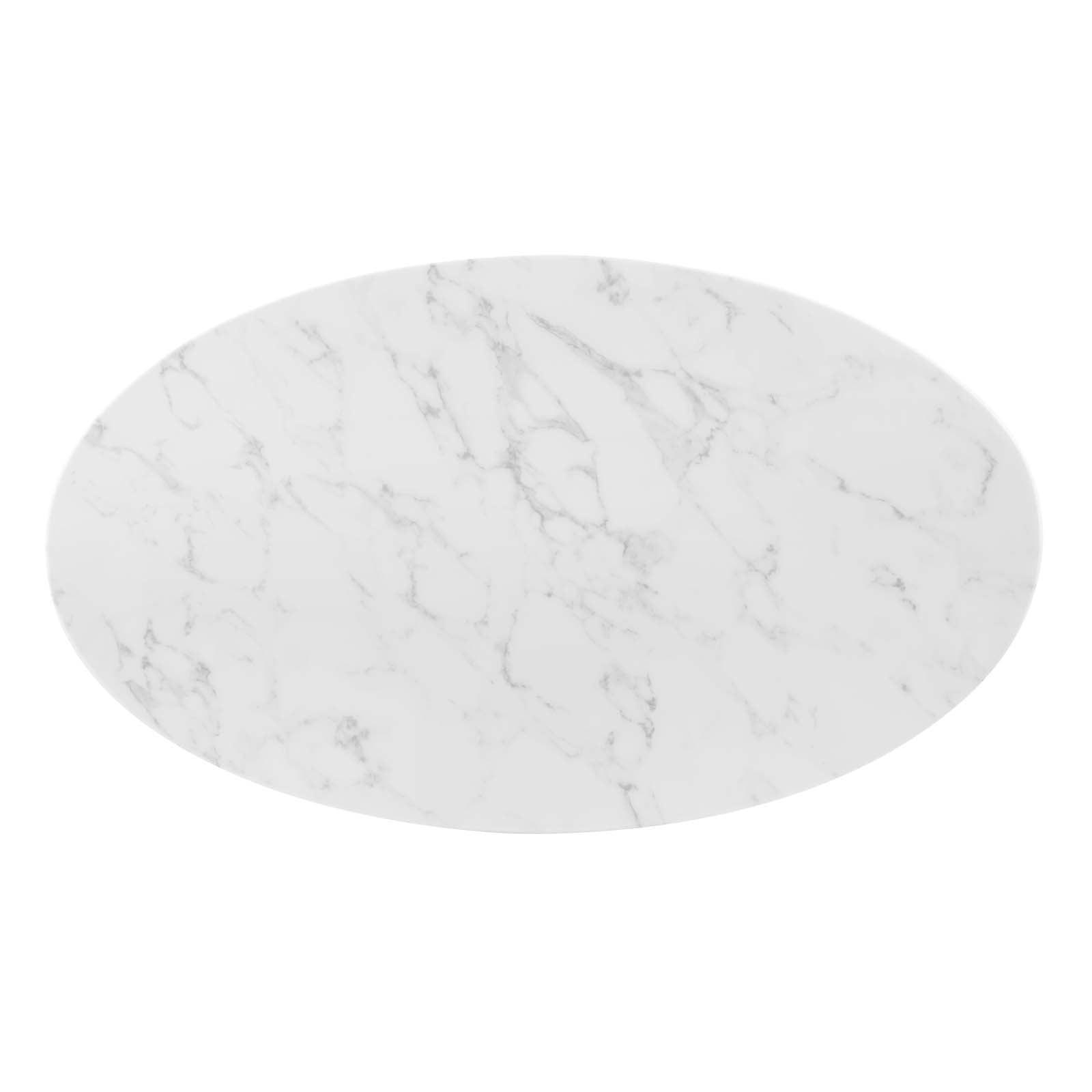 Zinque 48" Oval Artificial Marble Dining Table, EEI-5143 FredCo