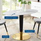 Zinque 48" Oval Artificial Marble Dining Table, EEI-5143 FredCo