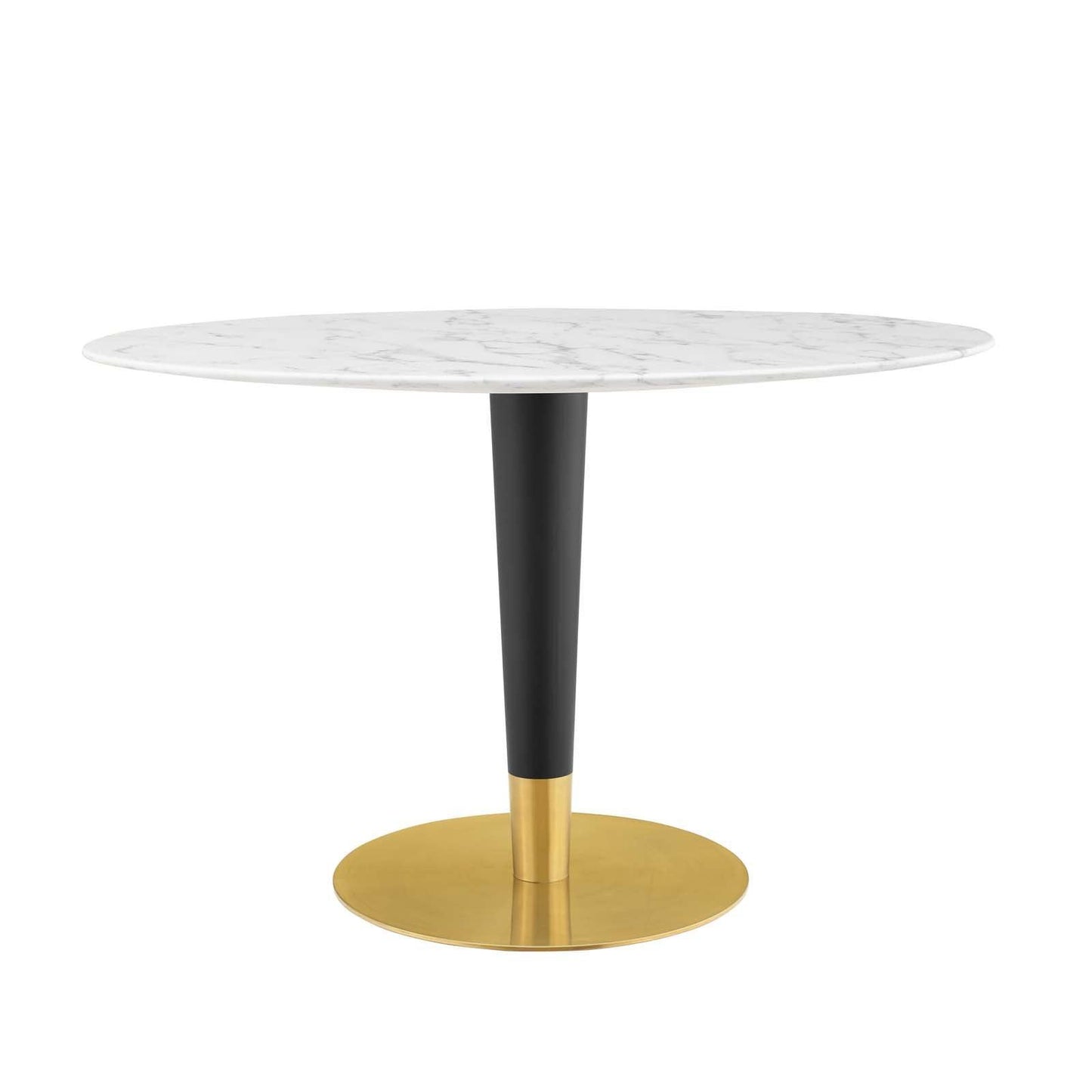 Zinque 48" Oval Artificial Marble Dining Table, EEI-5143 FredCo
