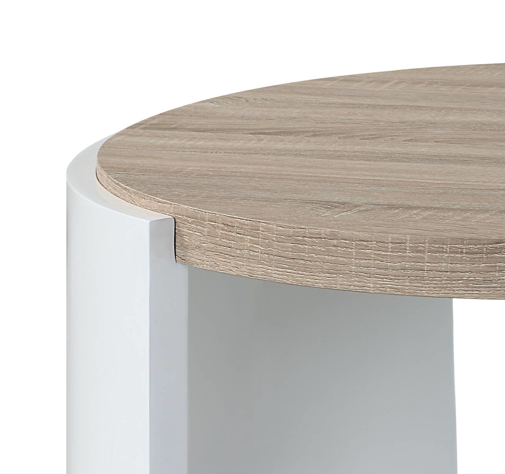 Zoma Oak & White High Gloss Finish Coffee Table FredCo