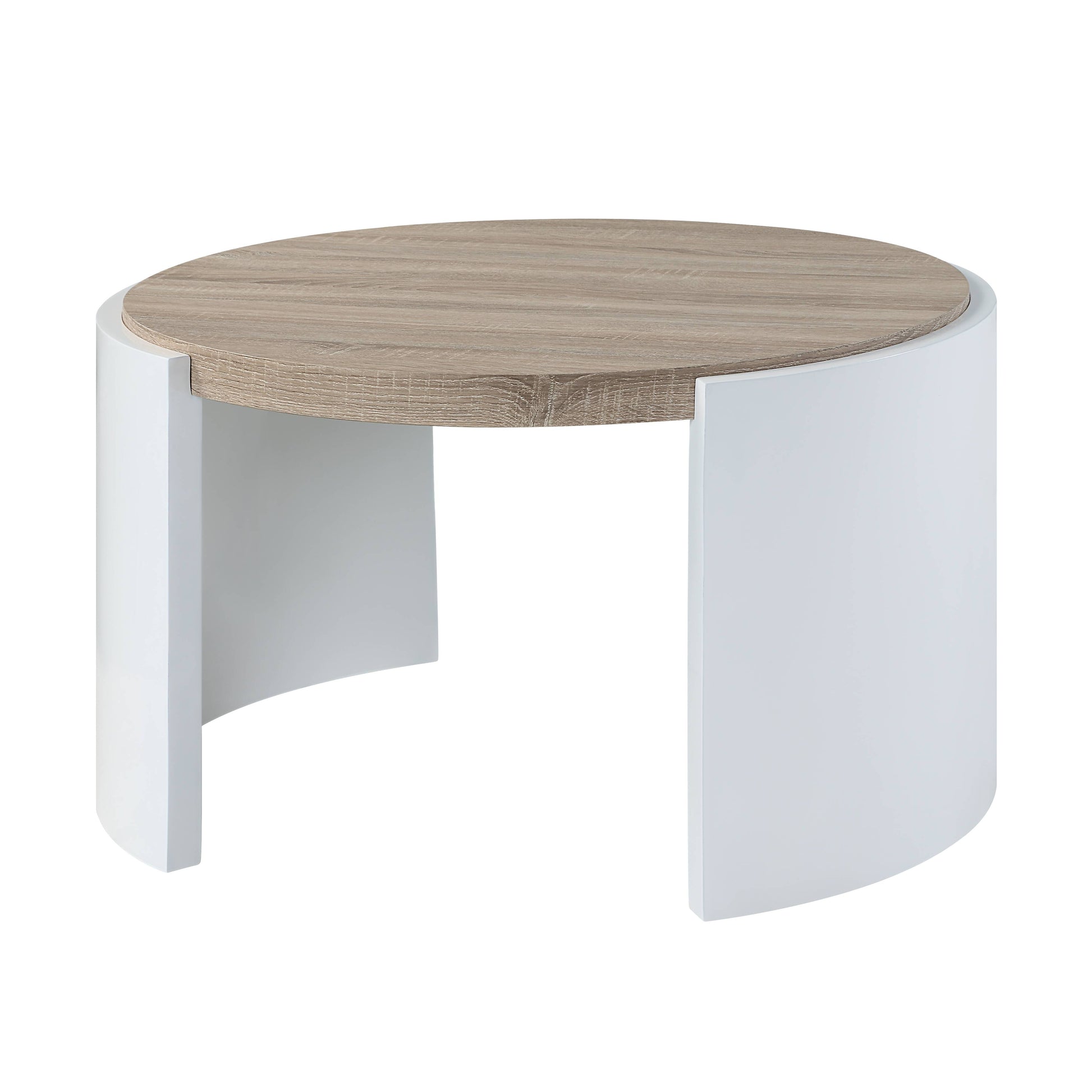Zoma Oak & White High Gloss Finish Coffee Table FredCo