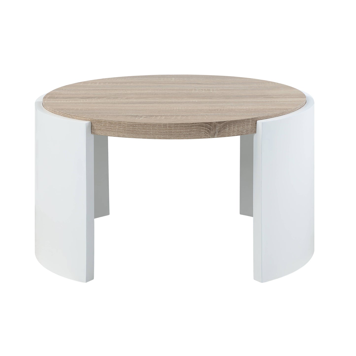 Zoma Oak & White High Gloss Finish Coffee Table FredCo