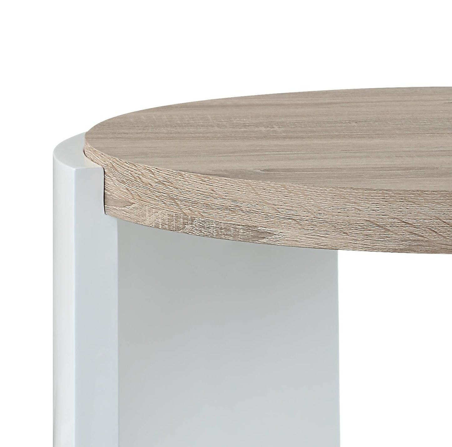 Zoma Oak & White High Gloss Finish End Table FredCo