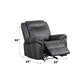 Zubaida Dark Gray Polish Microfiber Power Motion Glider Recliner FredCo