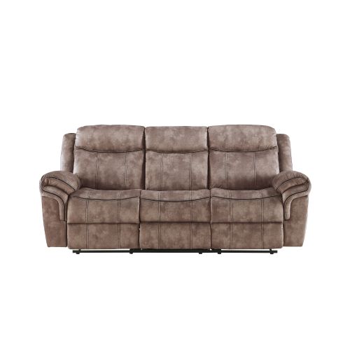 Zubaida Sofa w/USB Port & Console(Motion) Two Tone Chocolate Velvet FredCo