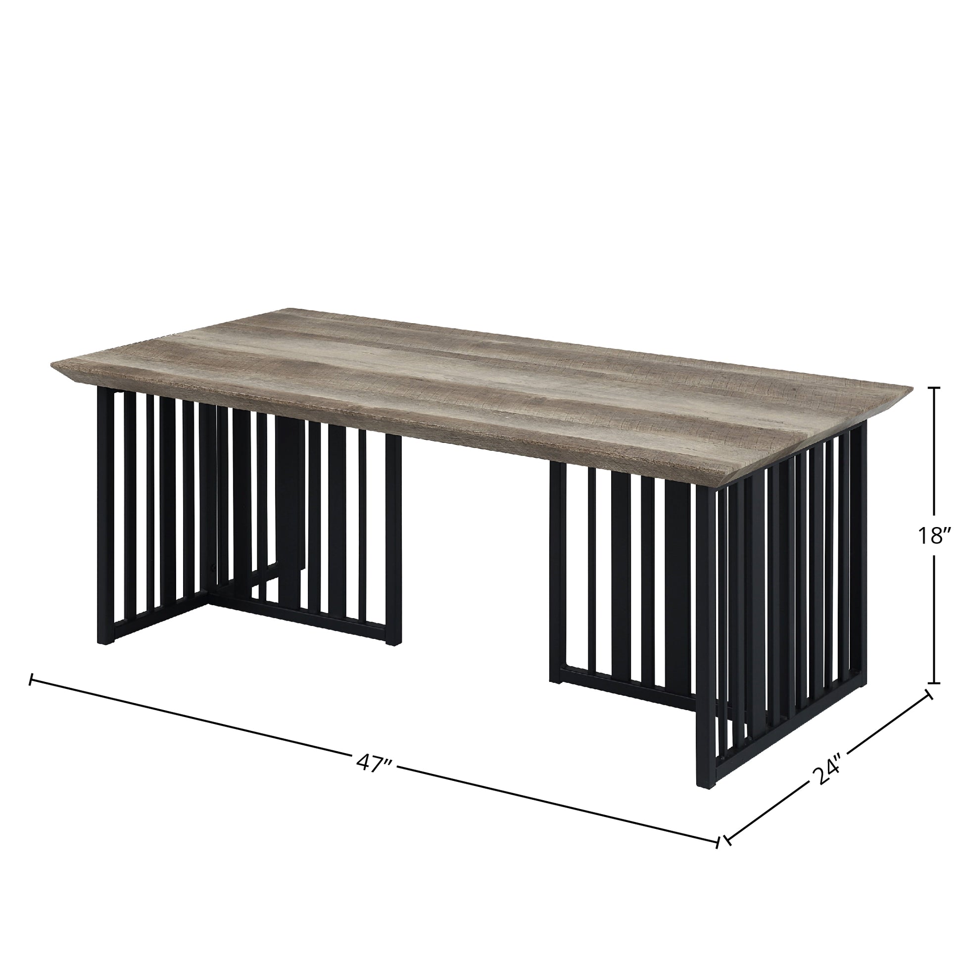 Zudora Antique Oak & Black Finish Coffee Table FredCo