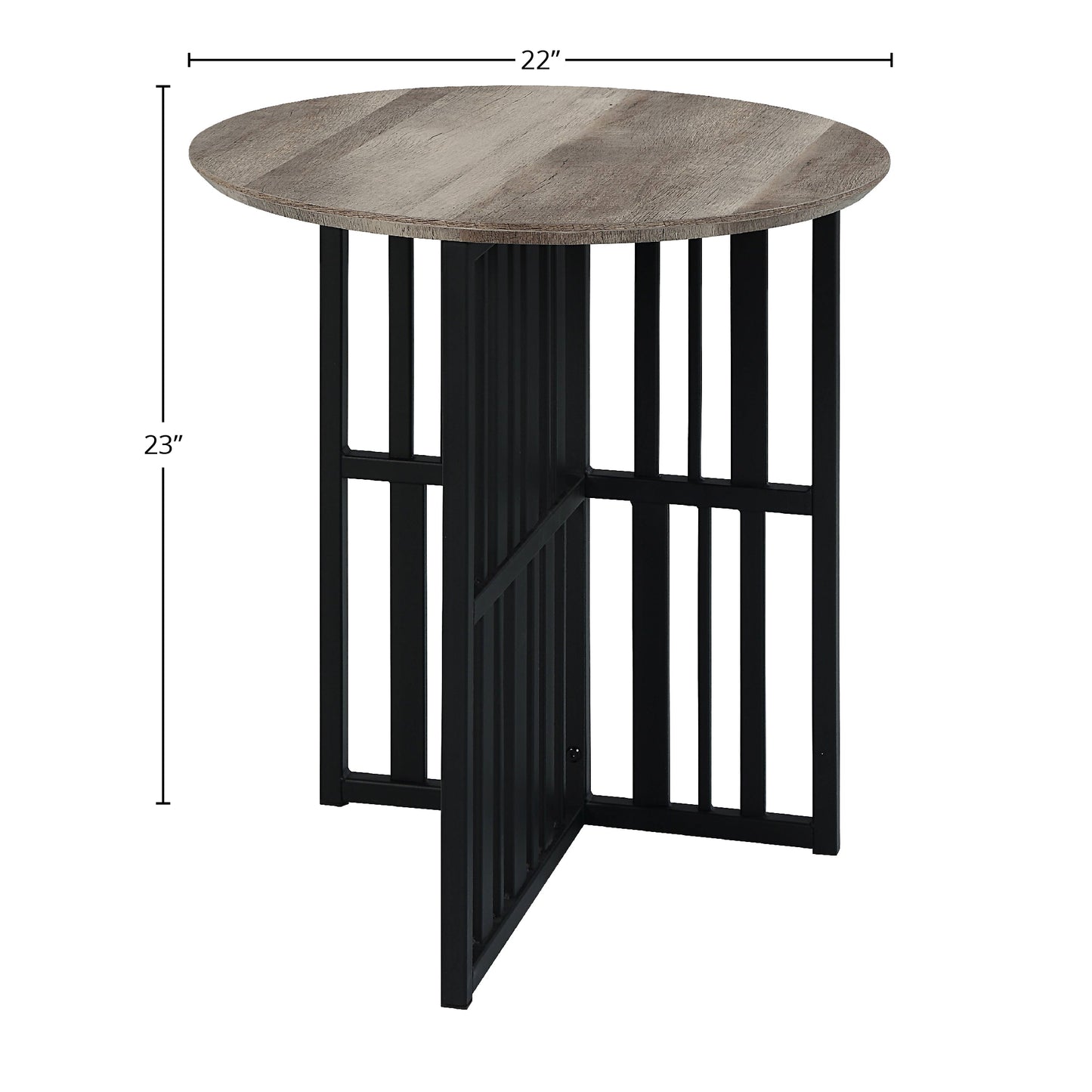 Zudora Antique Oak & Black Finish End Table FredCo