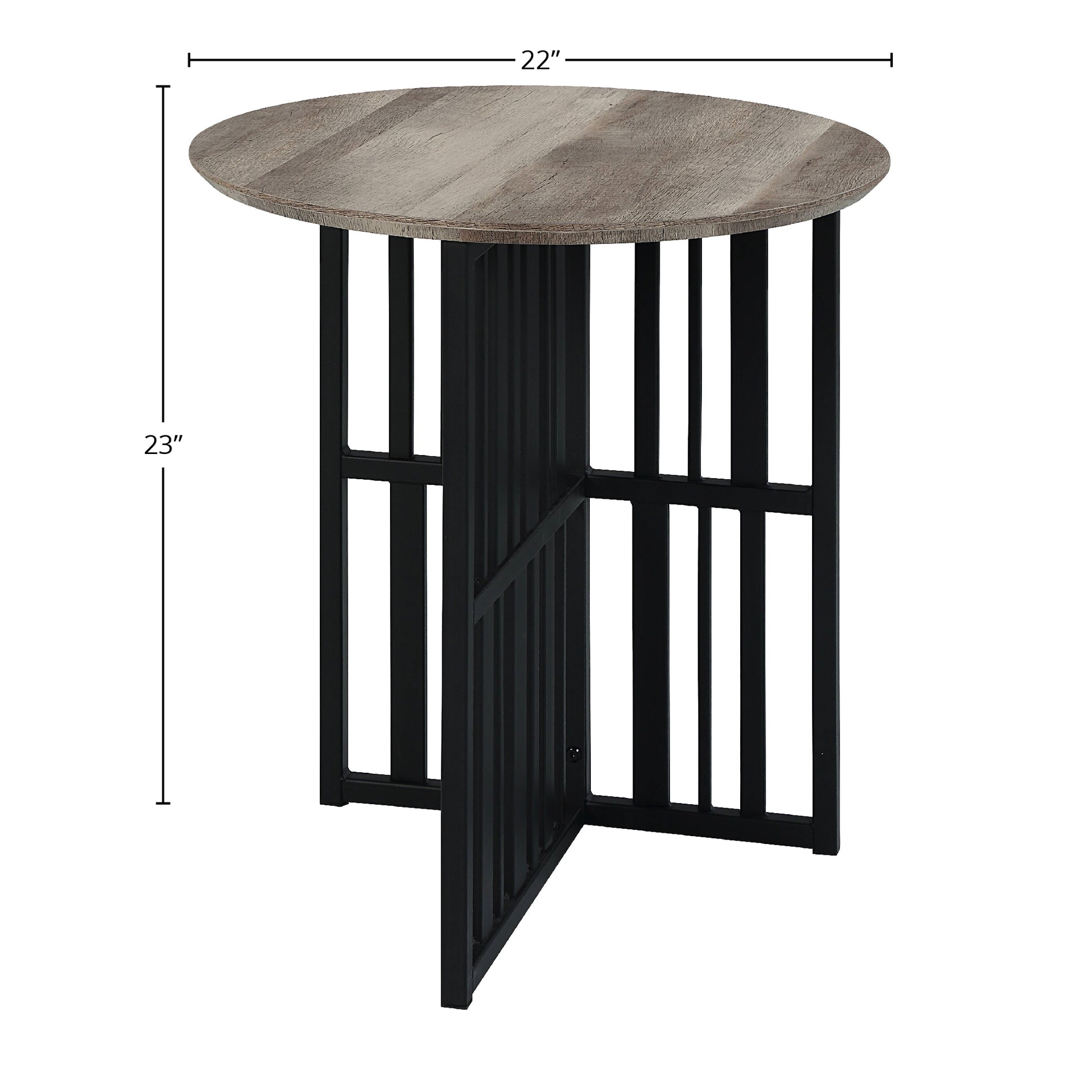 Zudora Antique Oak & Black Finish End Table FredCo