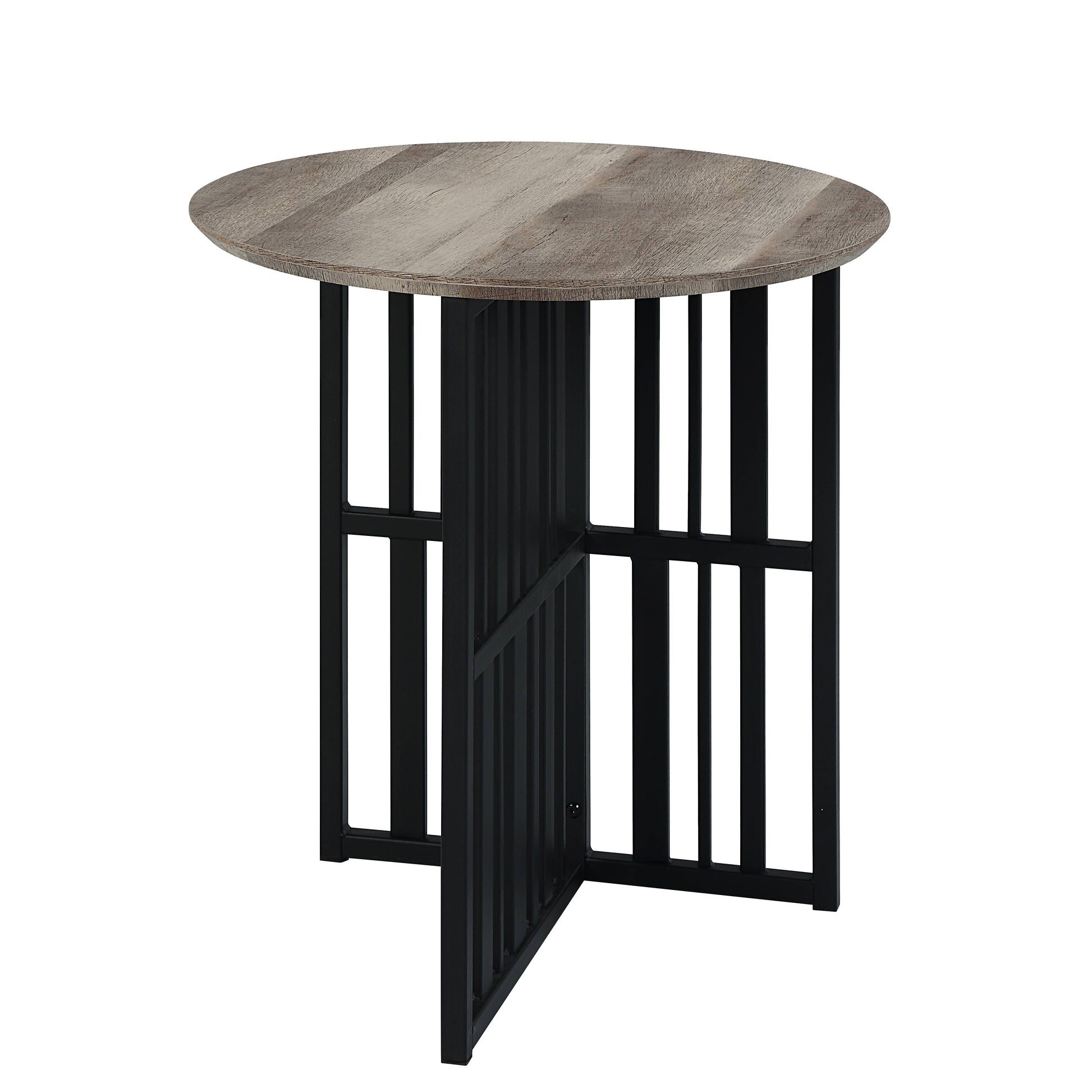 Zudora Antique Oak & Black Finish End Table FredCo
