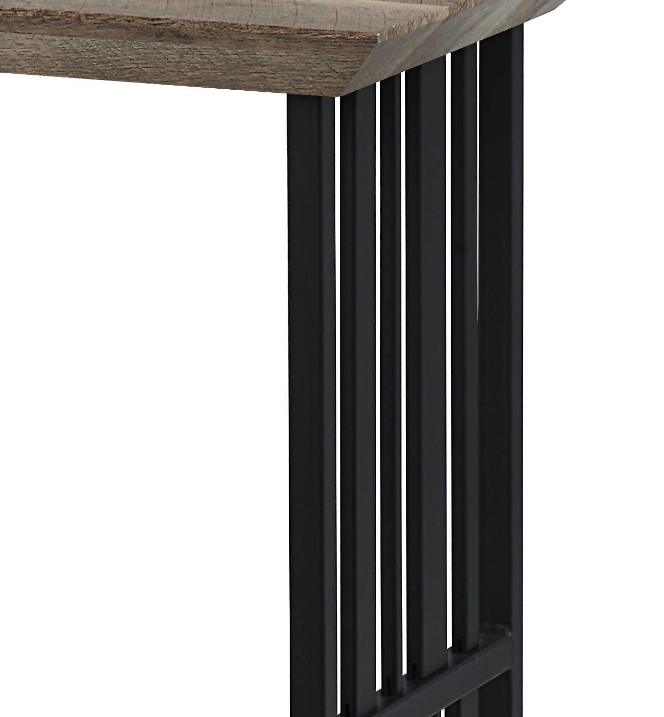 Zudora Antique Oak & Black Finish Sofa Table FredCo