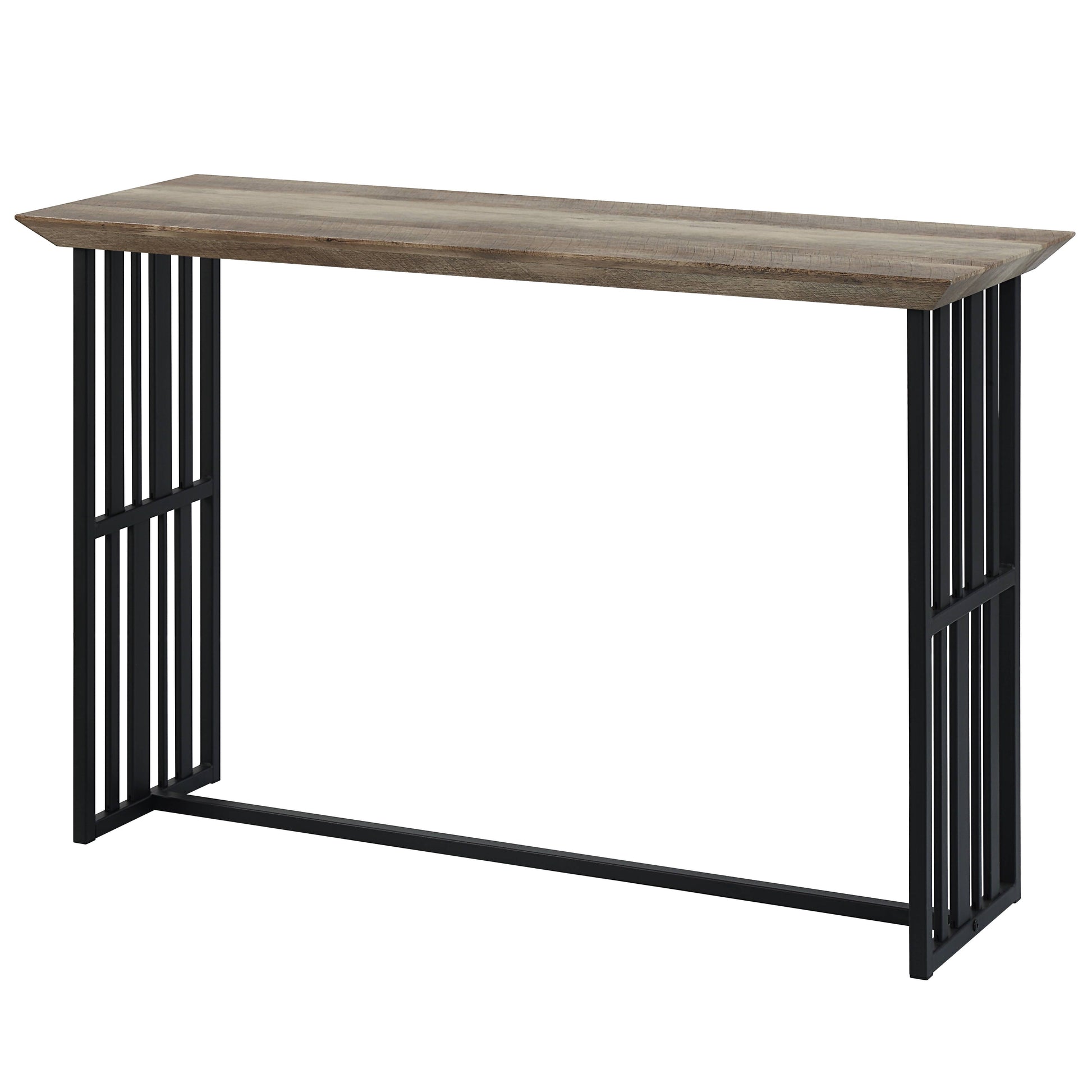 Zudora Antique Oak & Black Finish Sofa Table FredCo