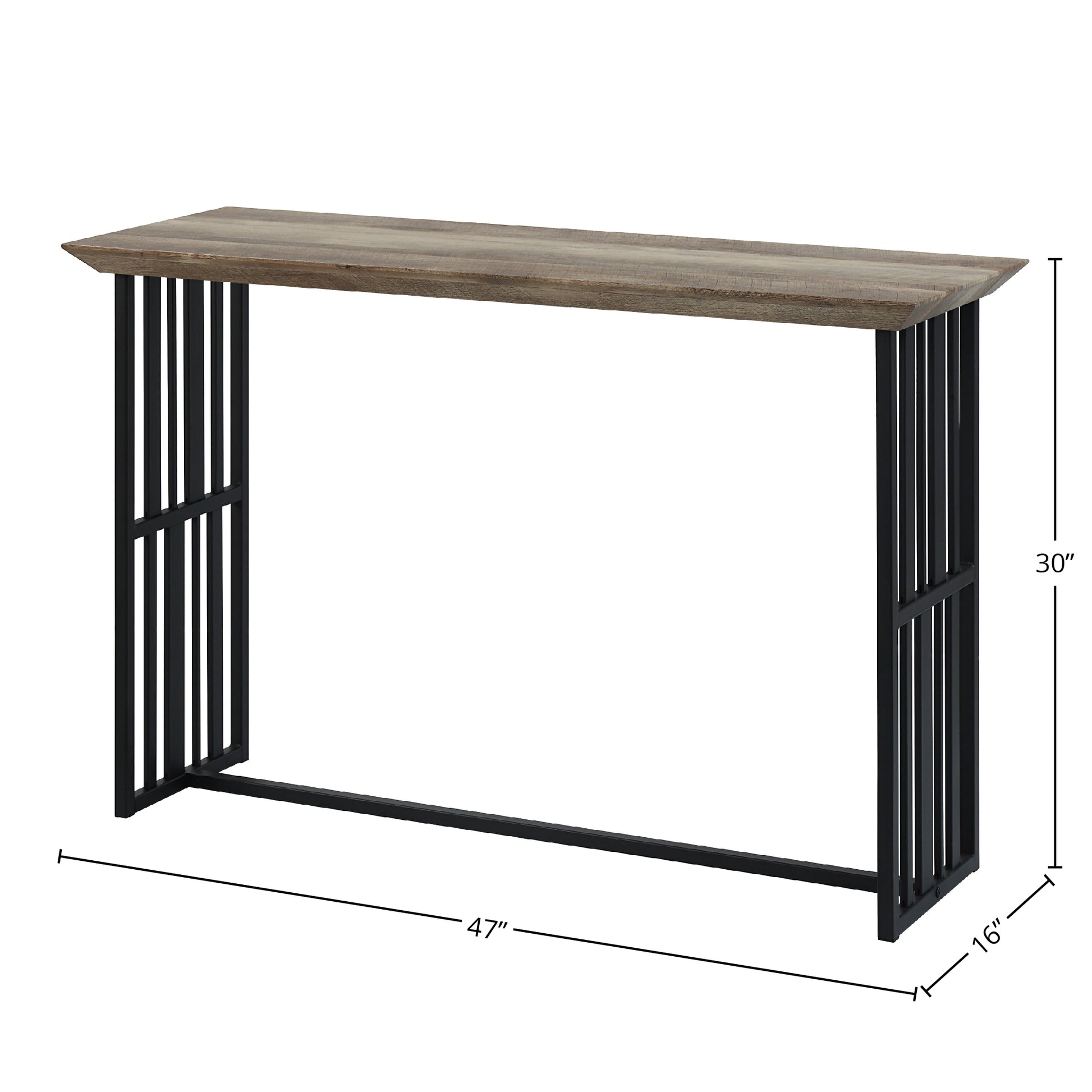 Zudora Antique Oak & Black Finish Sofa Table FredCo