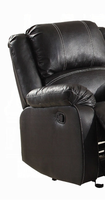 Zuriel Black Synthetic Leather Recliner Chair FredCo