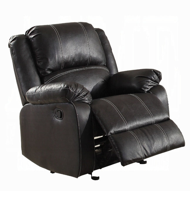 Zuriel Black Synthetic Leather Recliner Chair FredCo