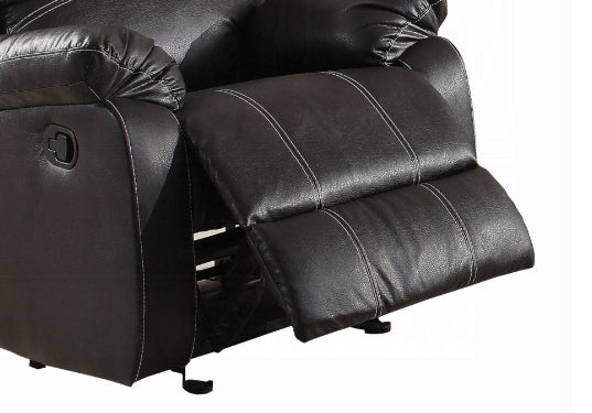 Zuriel Black Synthetic Leather Recliner Chair FredCo