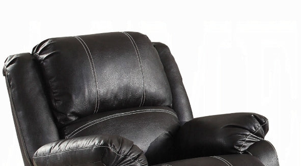 Zuriel Black Synthetic Leather Recliner Chair FredCo