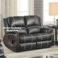 Zuriel Black Synthetic Leather Recliner Loveseat FredCo