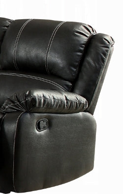Zuriel Black Synthetic Leather Recliner Sofa FredCo