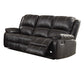 Zuriel Black Synthetic Leather Recliner Sofa FredCo