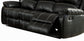 Zuriel Black Synthetic Leather Recliner Sofa FredCo