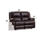 Zuriel Brown Synthetic Leather Recliner Loveseat FredCo