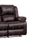 Zuriel Brown Synthetic Leather Recliner Loveseat FredCo