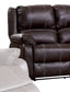 Zuriel Brown Synthetic Leather Recliner Loveseat FredCo