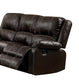 Zuriel Brown Synthetic Leather Recliner Sofa FredCo