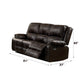 Zuriel Brown Synthetic Leather Recliner Sofa FredCo