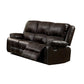 Zuriel Brown Synthetic Leather Recliner Sofa FredCo