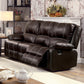 Zuriel Brown Synthetic Leather Recliner Sofa FredCo