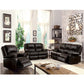 Zuriel Brown Synthetic Leather Recliner Sofa FredCo