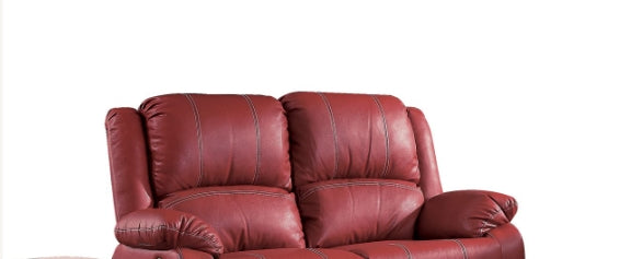 Zuriel Red Synthetic Leather Motion Loveseat FredCo
