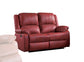 Zuriel Red Synthetic Leather Motion Loveseat FredCo