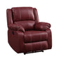 Zuriel Red Synthetic Leather Motion Rocker Recliner FredCo