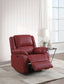 Zuriel Red Synthetic Leather Motion Rocker Recliner FredCo