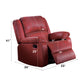 Zuriel Red Synthetic Leather Motion Rocker Recliner FredCo