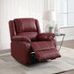 Zuriel Red Synthetic Leather Motion Rocker Recliner FredCo